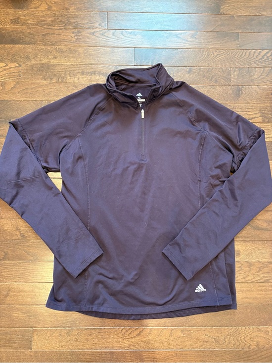 adidas Tops - Adidas Golf Fleece Lined Quarter Zip Pullover Thumbholes Womens XL Purple